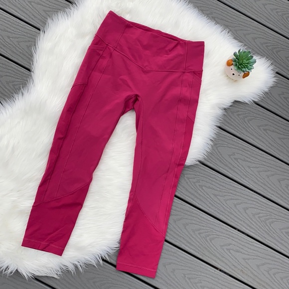 Lululemon pink leggings with pockets - Picture 1 of 5